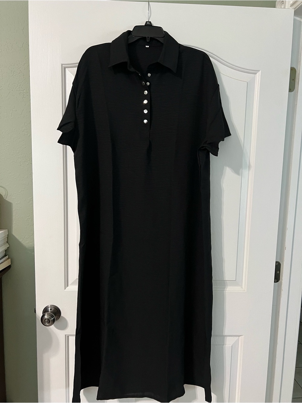 Black Collared Button-Front Maxi 2XL Women’s Dress NWOT